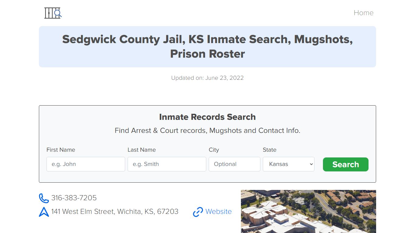 Sedgwick County Jail, KS Inmate Search, Mugshots, Prison ...